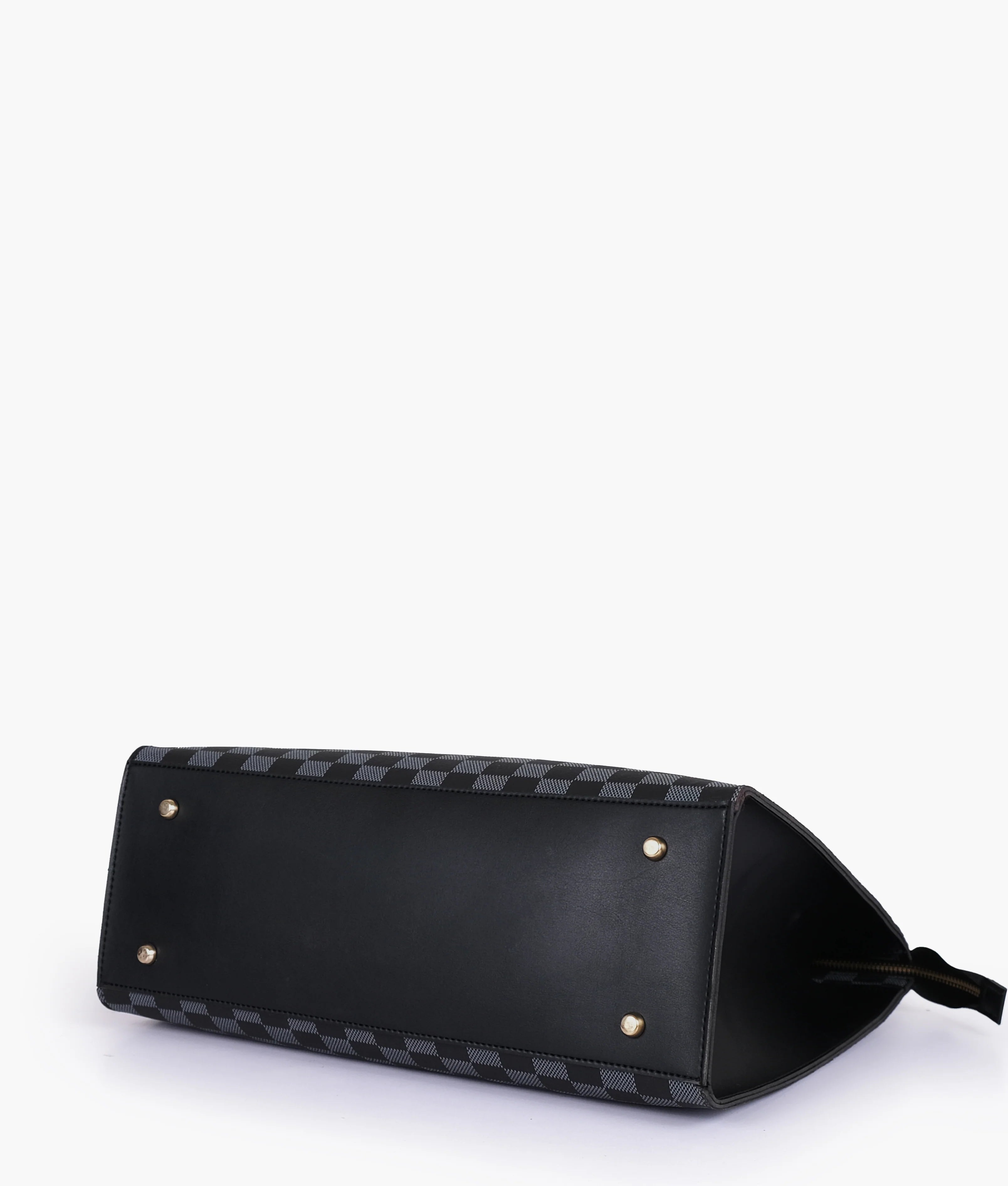 Black Checkered on-the-go Tote Bag